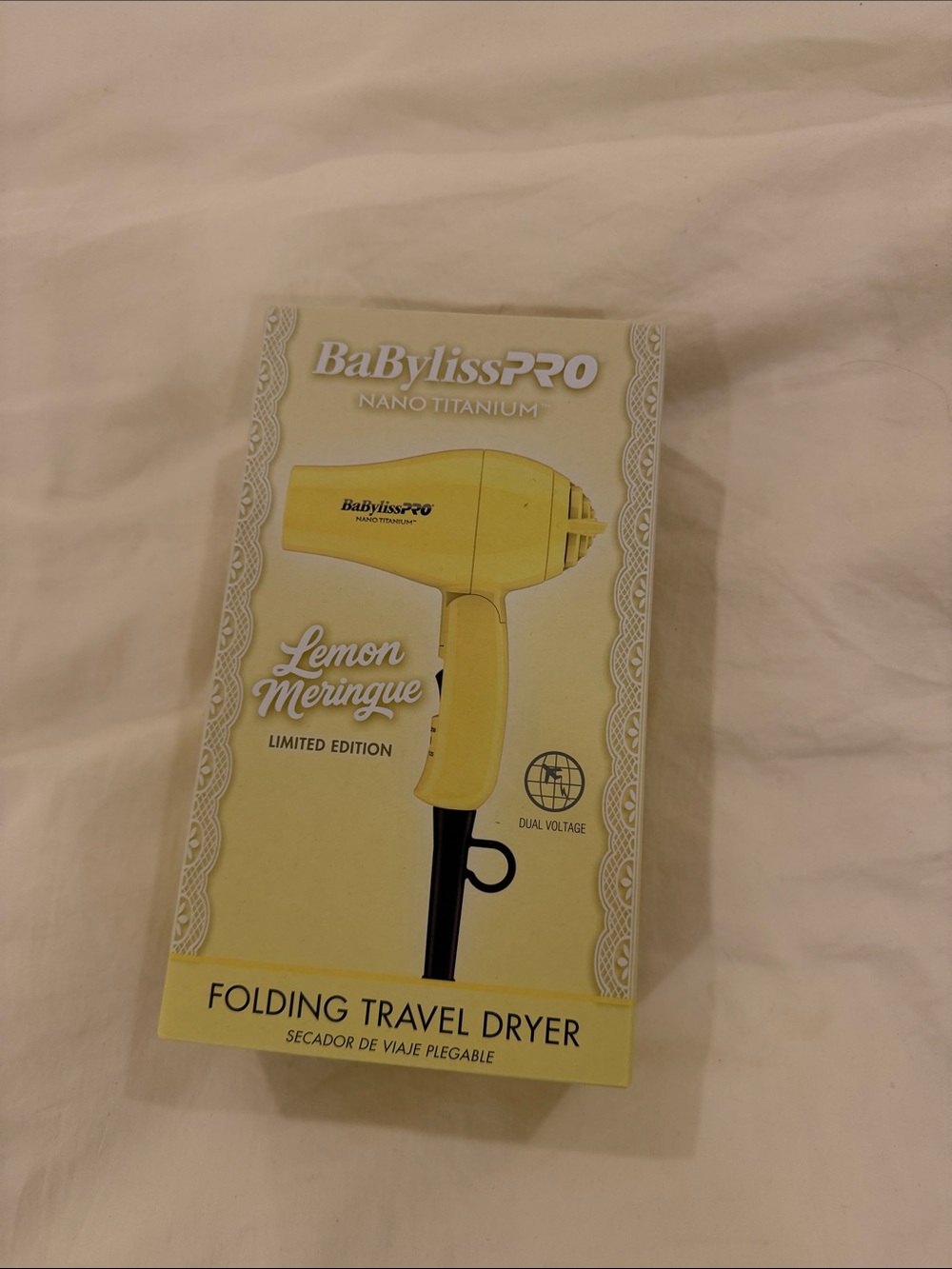 **LIMITED EDITION** BaBylissPRO Yellow Folding Travel Hair Dryer